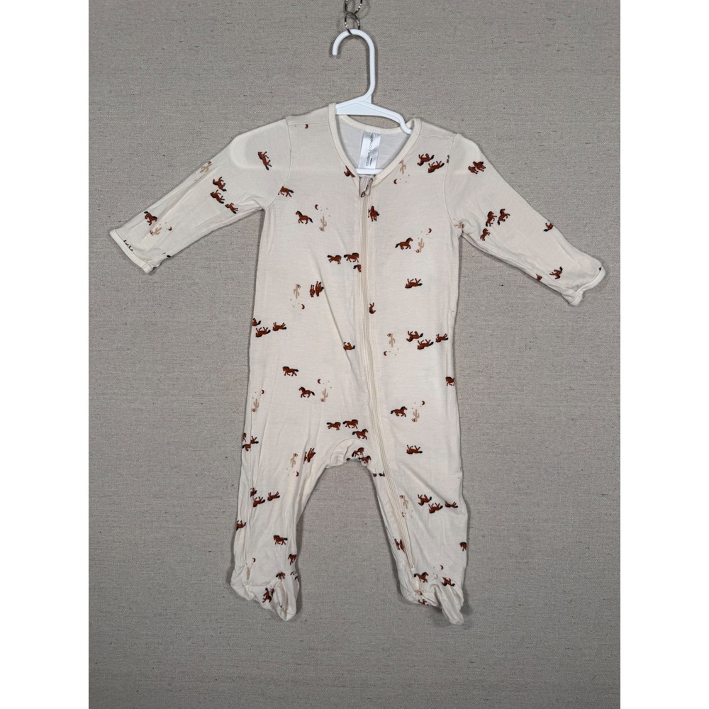 Modern Moments by Gerber Horse Cactus Print Footed Sleeper Cream 3-6M